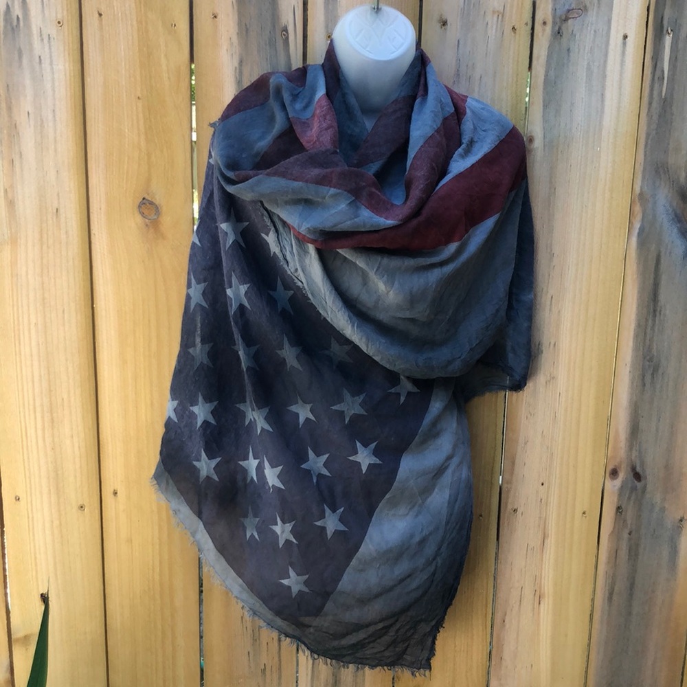 American Traditional Flag Shawl Luca Pomerai VTG
